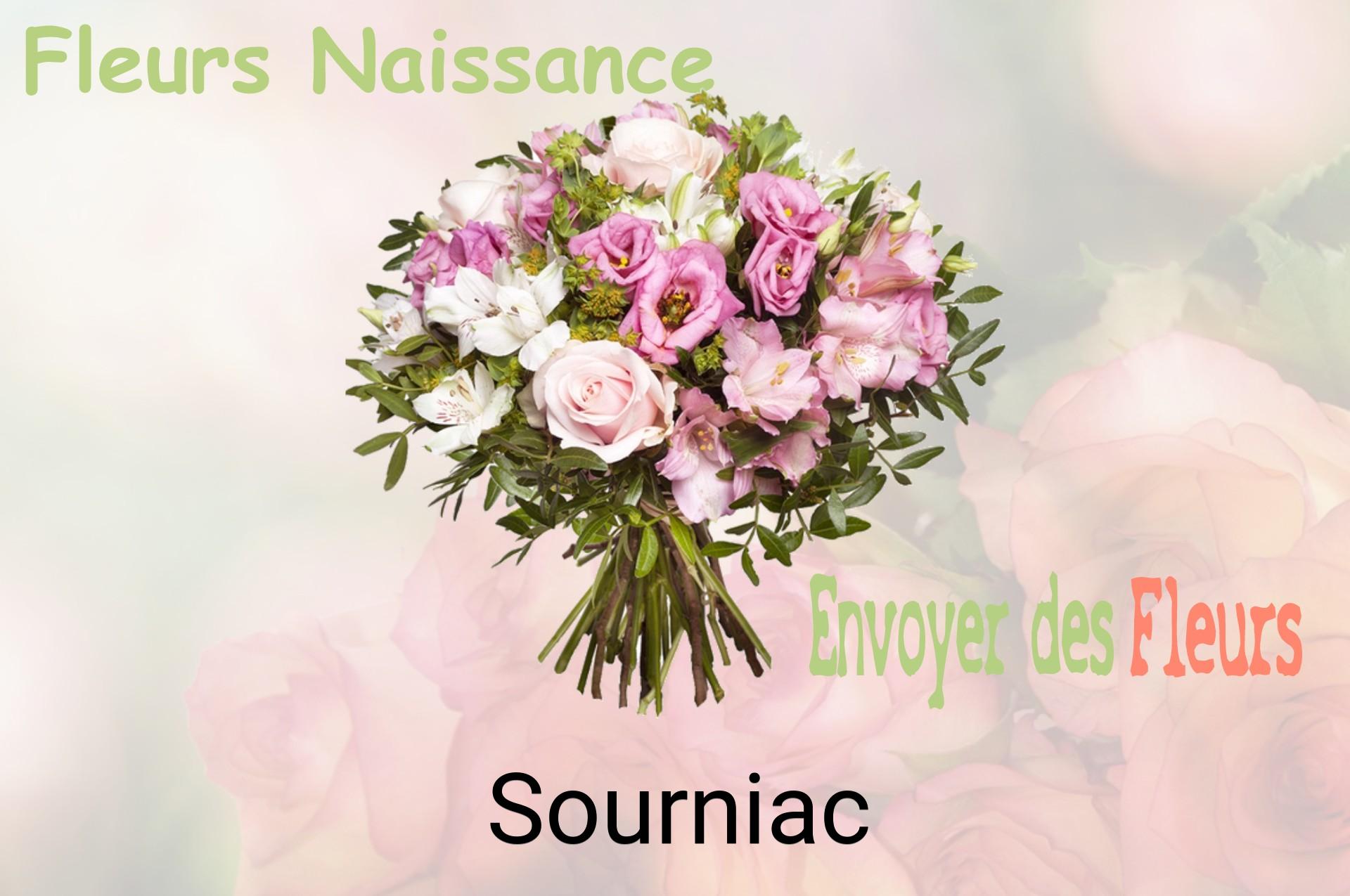 Bouquet de fleurs de naissance livré à Sourniac