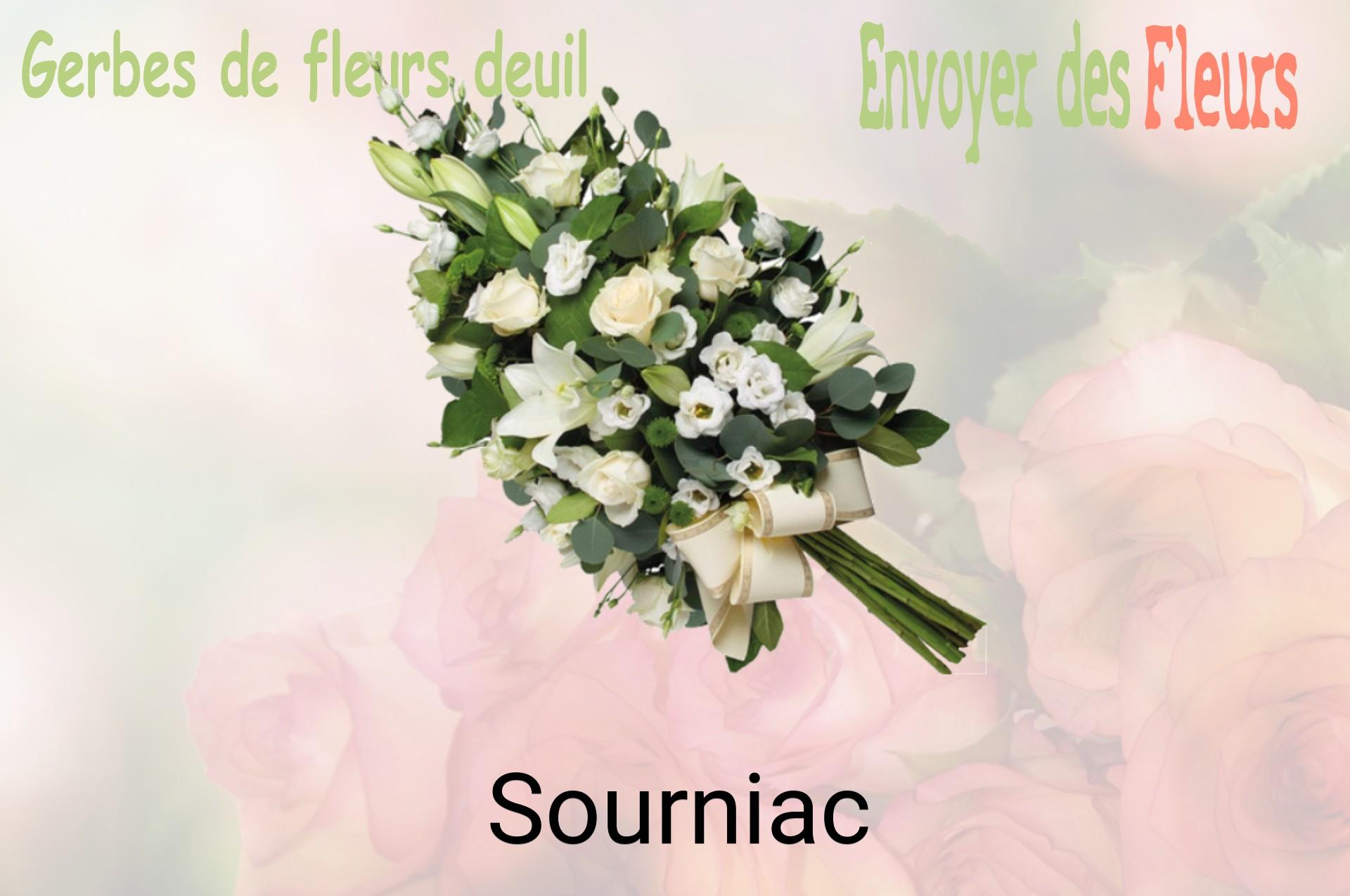 Gerbe de fleurs de deuil livrée à Sourniac